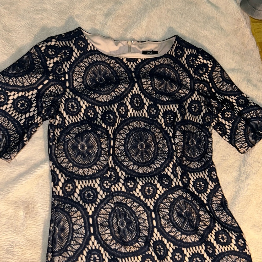 Navy Blue Near Knee-Length Dress